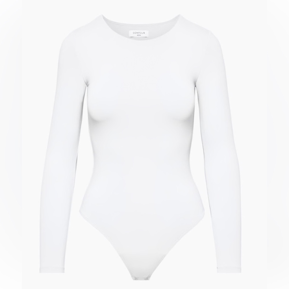 Babaton Contour Crewneck Bodysuit in White